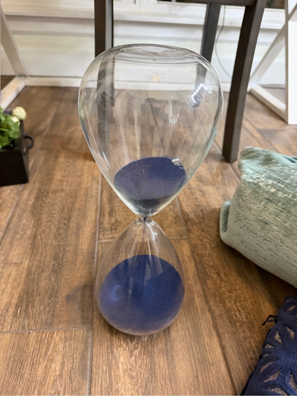 Glass Hourglass with Blue Sand - Home Accents